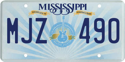 MS license plate MJZ490