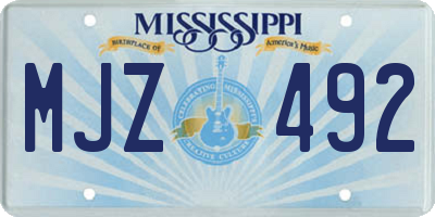 MS license plate MJZ492