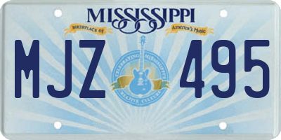 MS license plate MJZ495