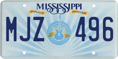 MS license plate MJZ496