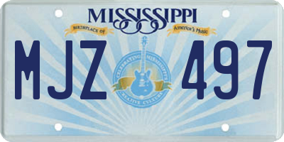 MS license plate MJZ497