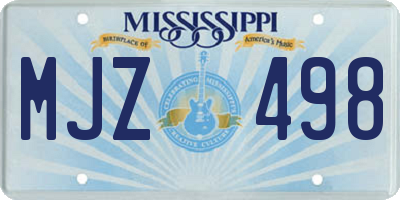 MS license plate MJZ498
