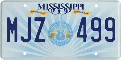 MS license plate MJZ499