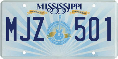 MS license plate MJZ501