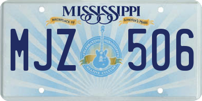 MS license plate MJZ506