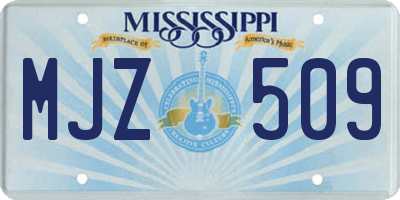 MS license plate MJZ509