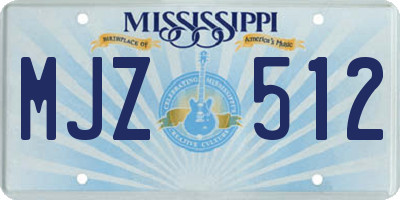 MS license plate MJZ512