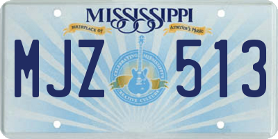 MS license plate MJZ513