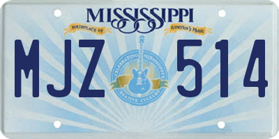 MS license plate MJZ514