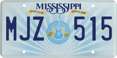 MS license plate MJZ515