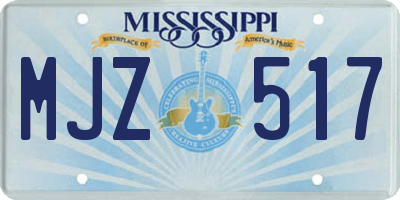 MS license plate MJZ517