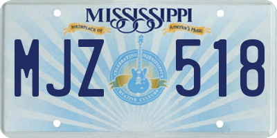 MS license plate MJZ518