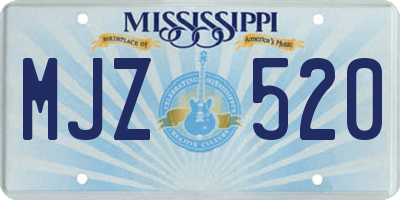 MS license plate MJZ520