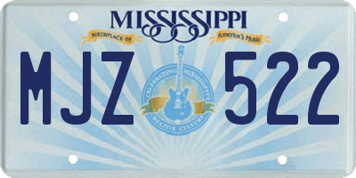 MS license plate MJZ522