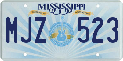 MS license plate MJZ523