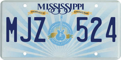 MS license plate MJZ524