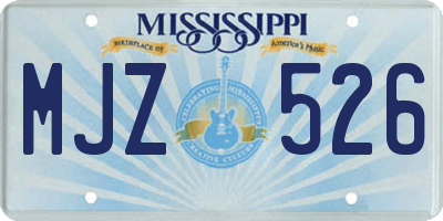MS license plate MJZ526