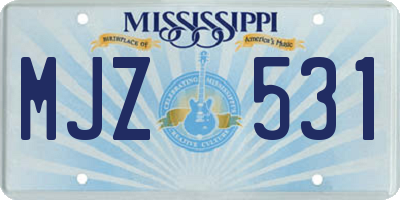 MS license plate MJZ531