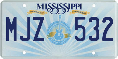MS license plate MJZ532