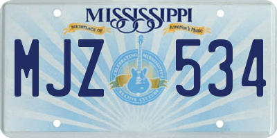 MS license plate MJZ534