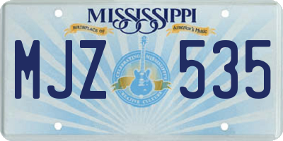 MS license plate MJZ535
