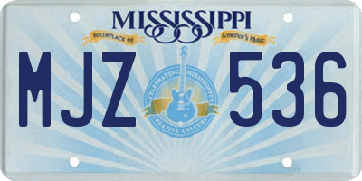 MS license plate MJZ536