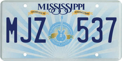 MS license plate MJZ537