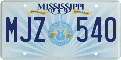 MS license plate MJZ540