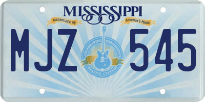 MS license plate MJZ545