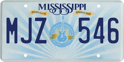 MS license plate MJZ546