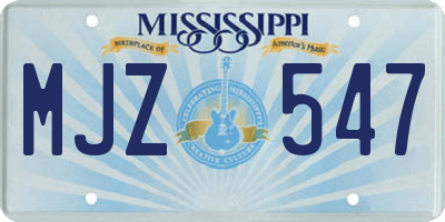 MS license plate MJZ547