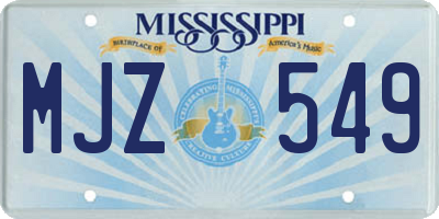 MS license plate MJZ549