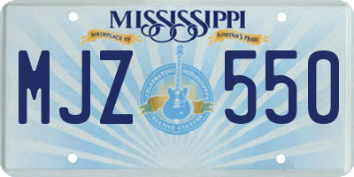 MS license plate MJZ550