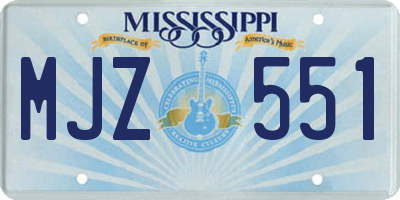 MS license plate MJZ551