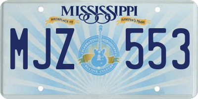 MS license plate MJZ553