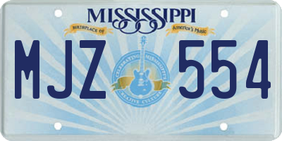 MS license plate MJZ554