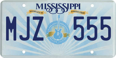 MS license plate MJZ555