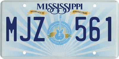 MS license plate MJZ561