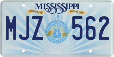 MS license plate MJZ562