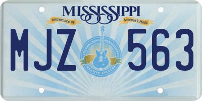 MS license plate MJZ563