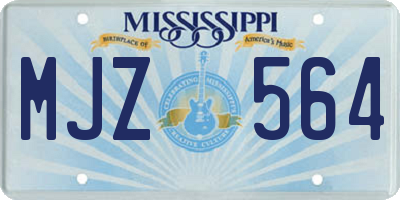 MS license plate MJZ564