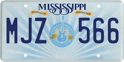 MS license plate MJZ566