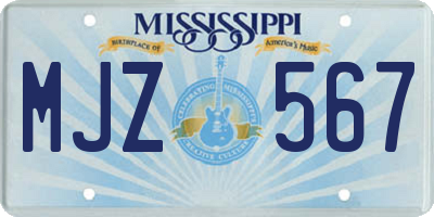 MS license plate MJZ567