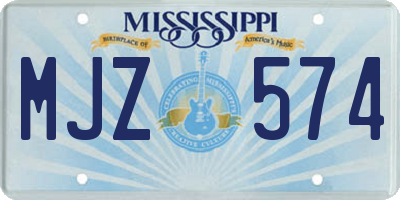 MS license plate MJZ574