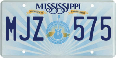 MS license plate MJZ575