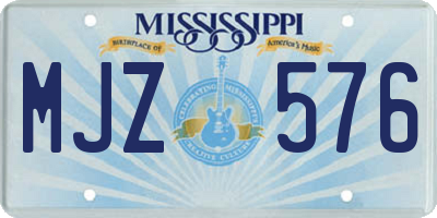 MS license plate MJZ576