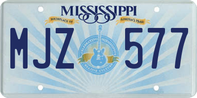 MS license plate MJZ577