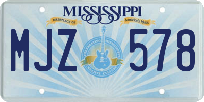 MS license plate MJZ578