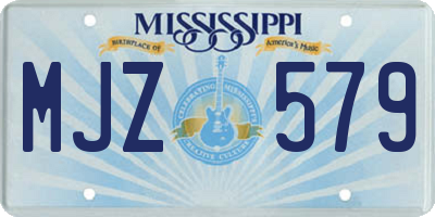 MS license plate MJZ579