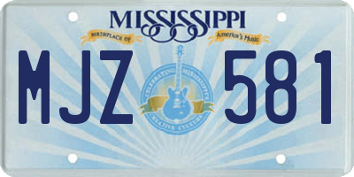 MS license plate MJZ581